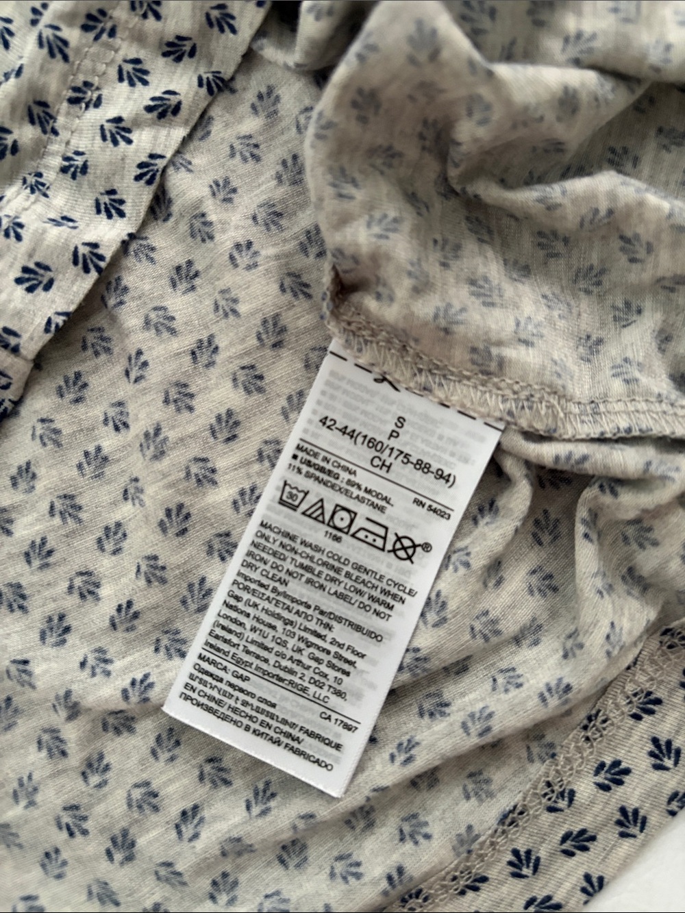 Gap Love By Gap Pajama Set Grey Blue size Small NWT - Picture 11 of 16